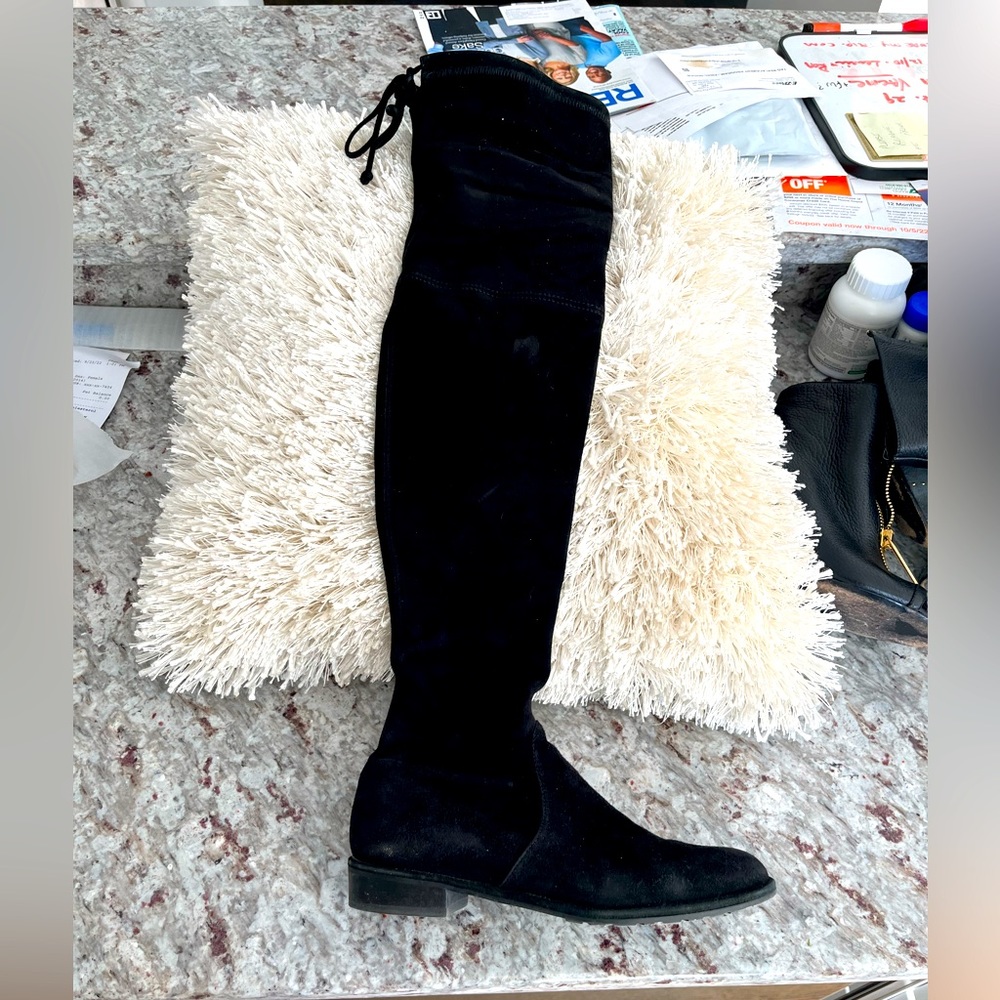 Stuart Weitzman over the knee black suede boots size 6.5